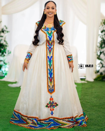 Multi Color Ethiopian Libs – Chic Traditional Dress for Cultural Gatherings & Parties