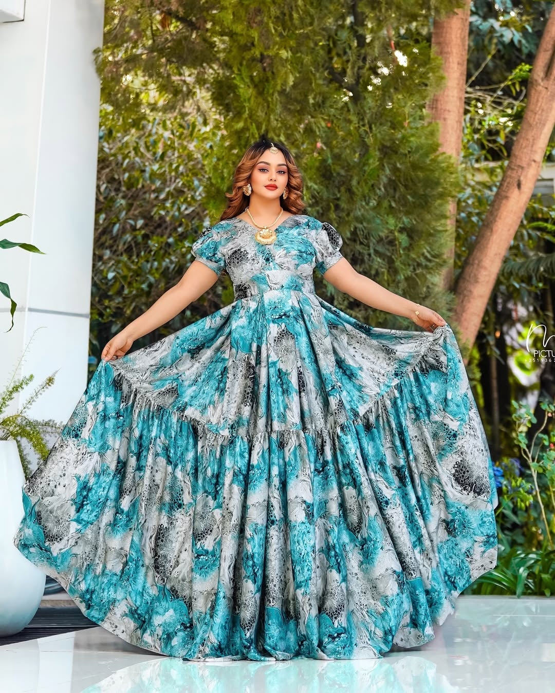 Blue Silk Habesha Chiffon Dress Elegant Ethiopian Chiffon Zuria for Weddings and Evening Events XL Blue Silk Habesha Chiffon Dress Elegant Ethiopian Chiffon Zuria for Weddings and Evening Events XL