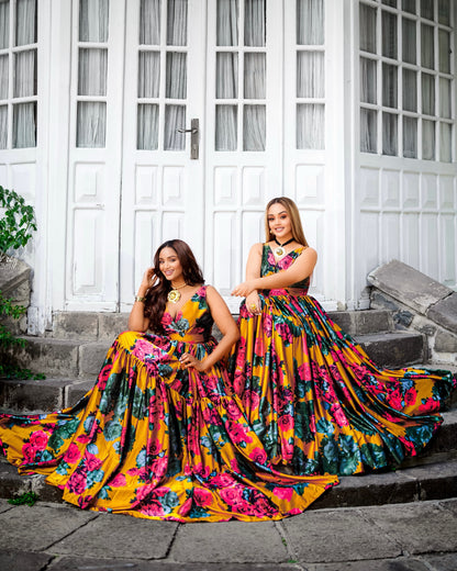 Multicolor Habesha Dress Chiffon Matching Tibeb Family Set for Women