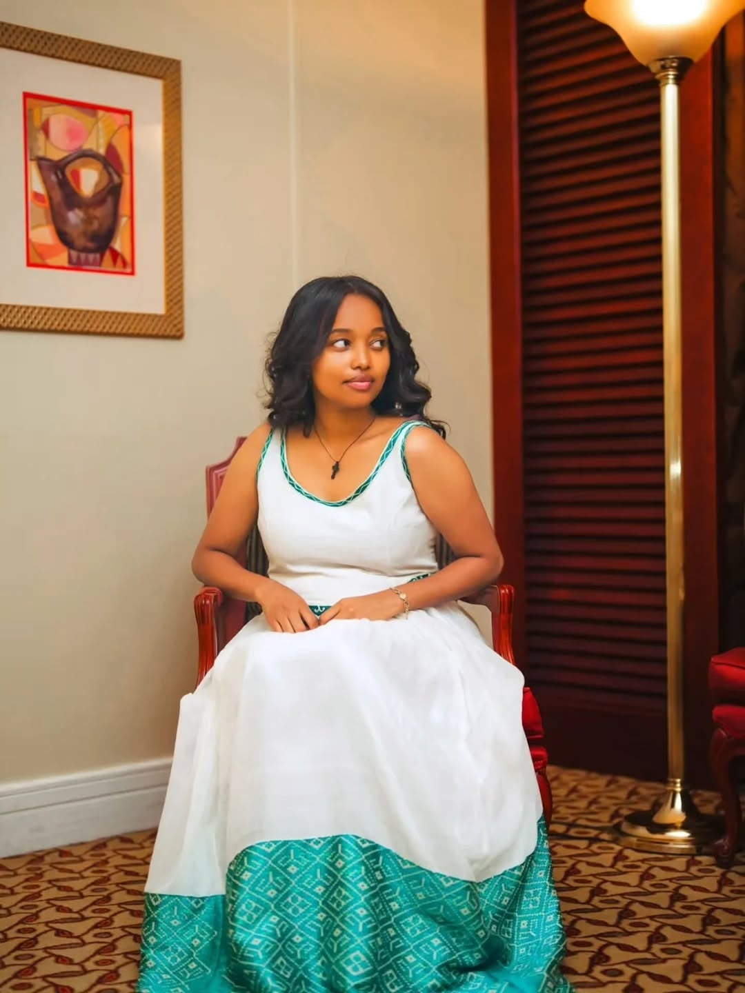 Emerald Green Ethiopian Libs with Traditional Tilet Embroidery – Elegant Habesha Dress