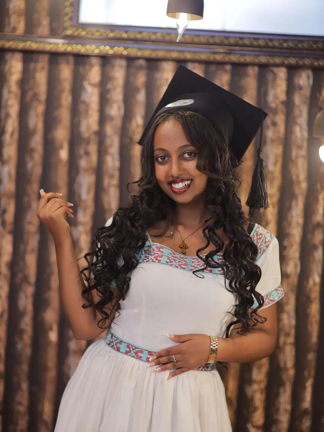 Silver Habesha Kemis Cotton Tilet Pattern Embroidery for Festive Events