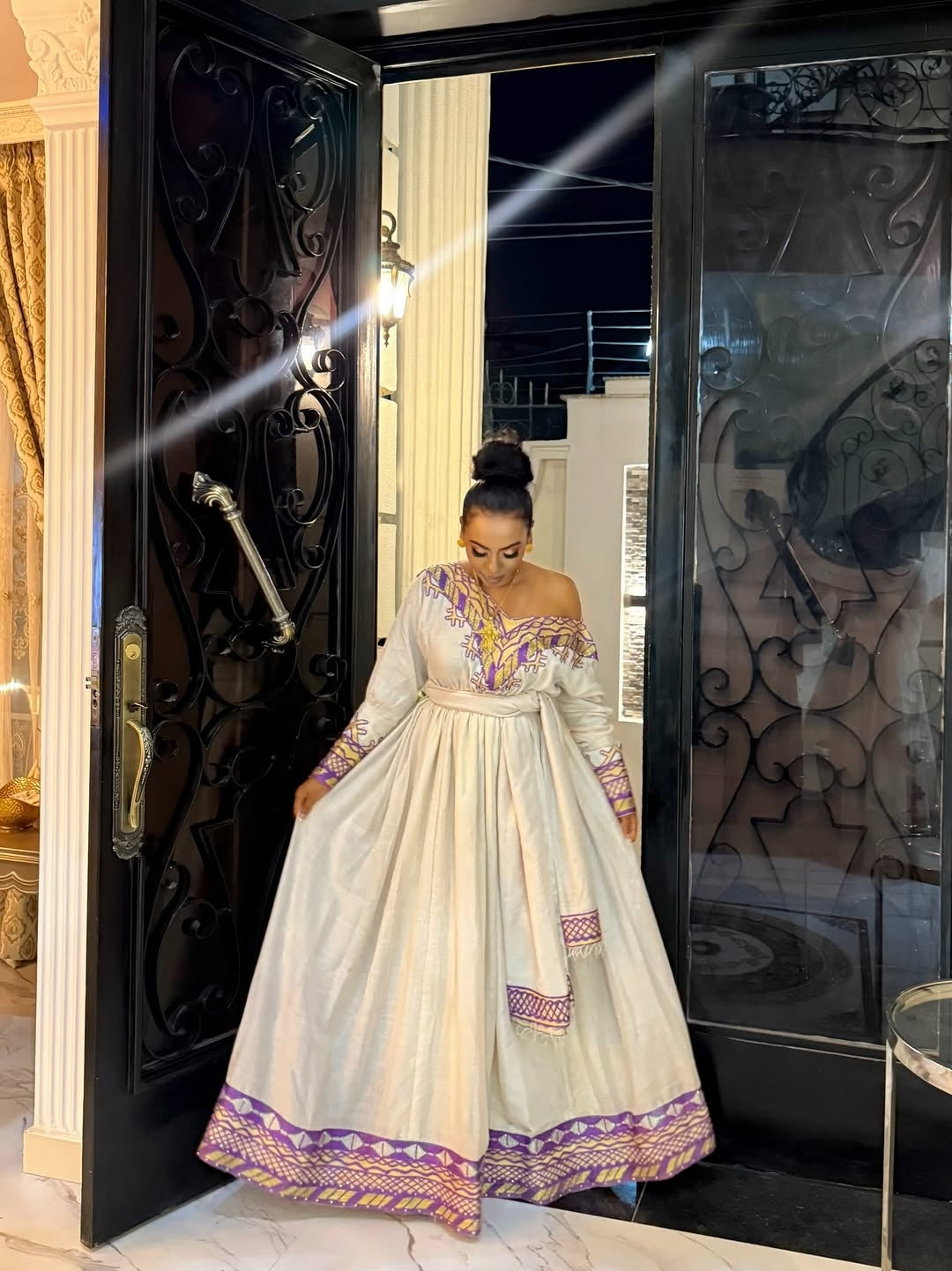 Red Ethiopian Traditional Dress – Bold Cultural Outfit with Handwoven Tibeb Embroidery for Weddings, Holidays & Special Occasions