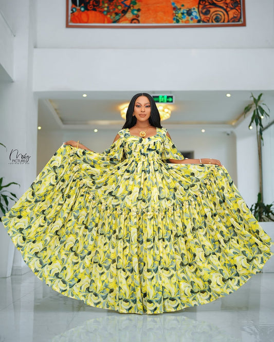 Green Habesha Shiffon – Elegant Ethiopian Culture Dress Inspired by Heritage and Modern Grace