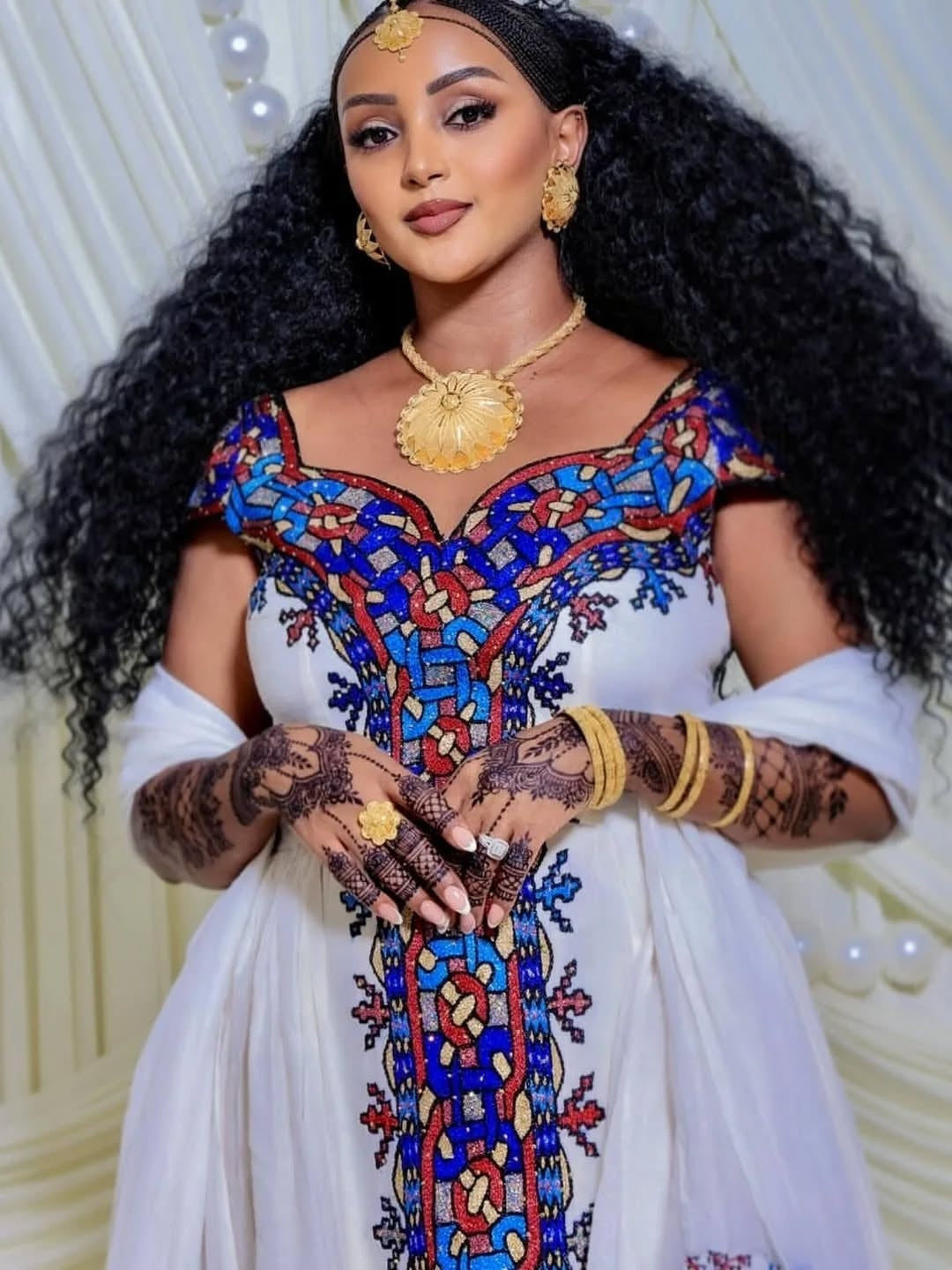 Purple Habesha Zuria – Royal Deep Purple and Multi-Color Embroidered Ethiopian Traditional Dress for Weddings & Formal Events