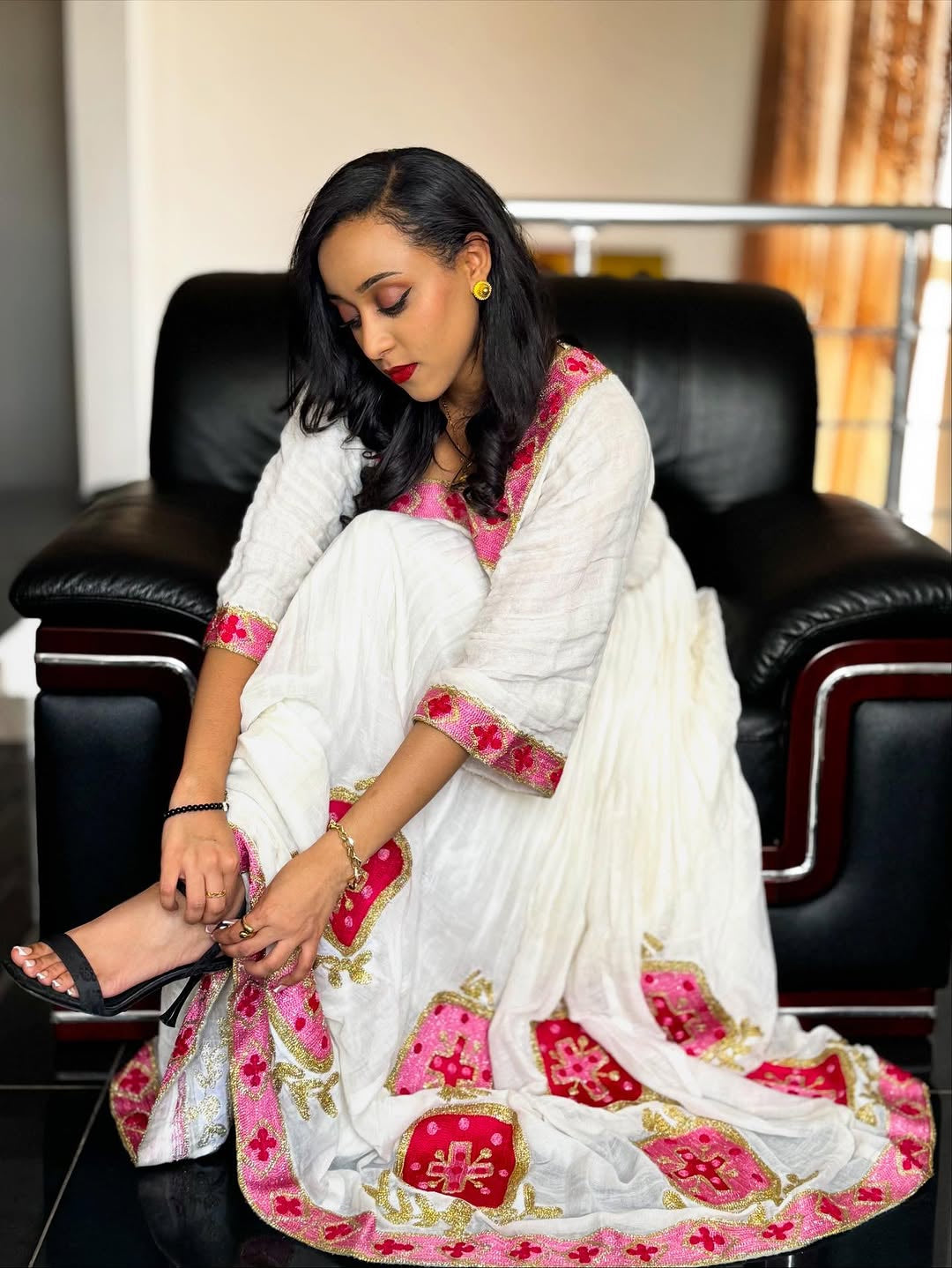 White Ethiopian Clothing | Classic Cotton Habesha Dress for Church
