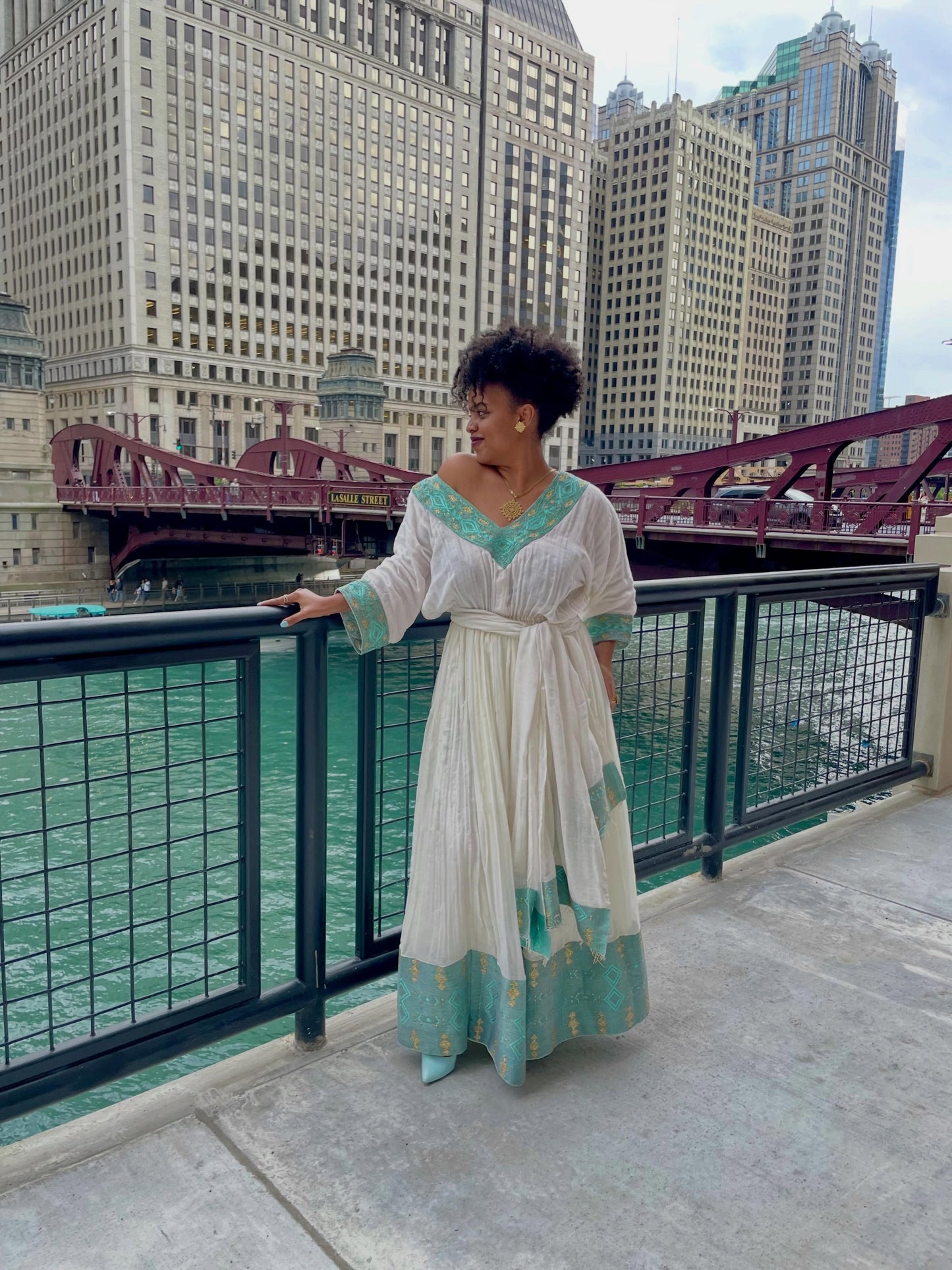 Royal Blue Habesha Kemis – Handwoven Ethiopian Traditional Dress with Tibeb Embroidery