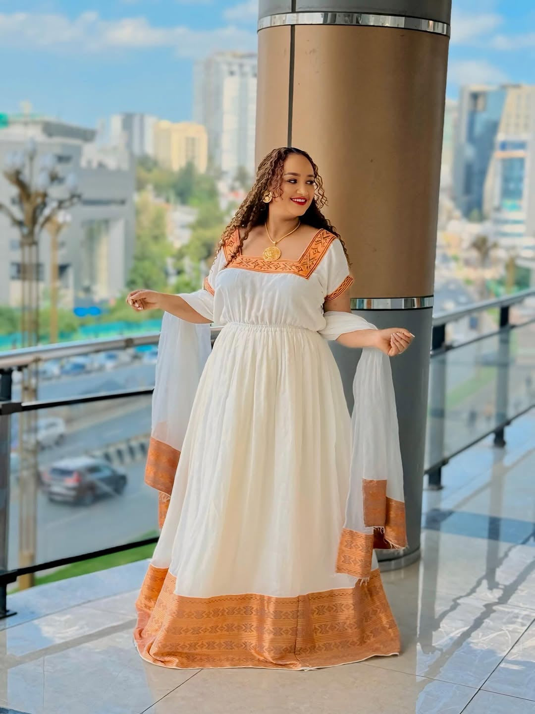 Ethiopian Store | White Habesha Dress with Gold Embroidery for Weddings