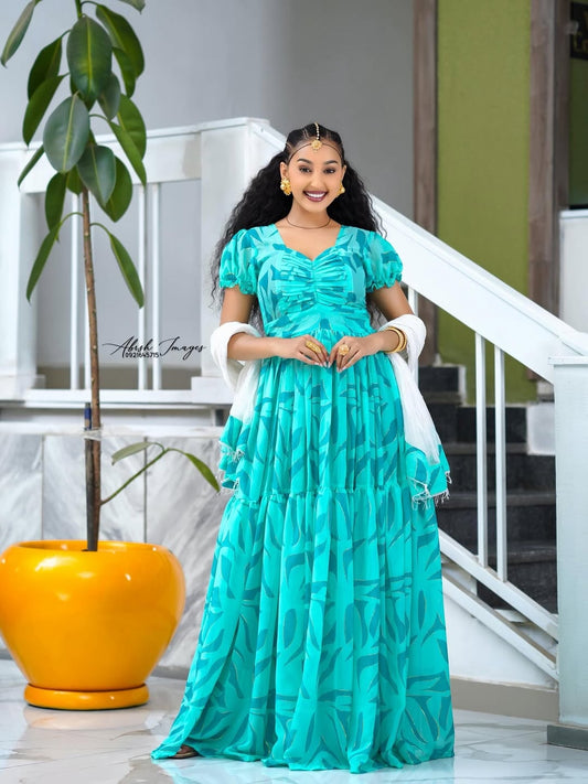 Green Chiffon Evening Dress – Soft and Elegant Outfit for Parties and Formal Occasions