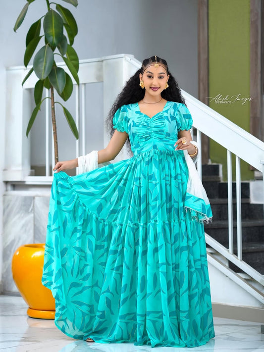 Green Chiffon Evening Dress – Soft and Elegant Outfit for Parties and Formal Occasions