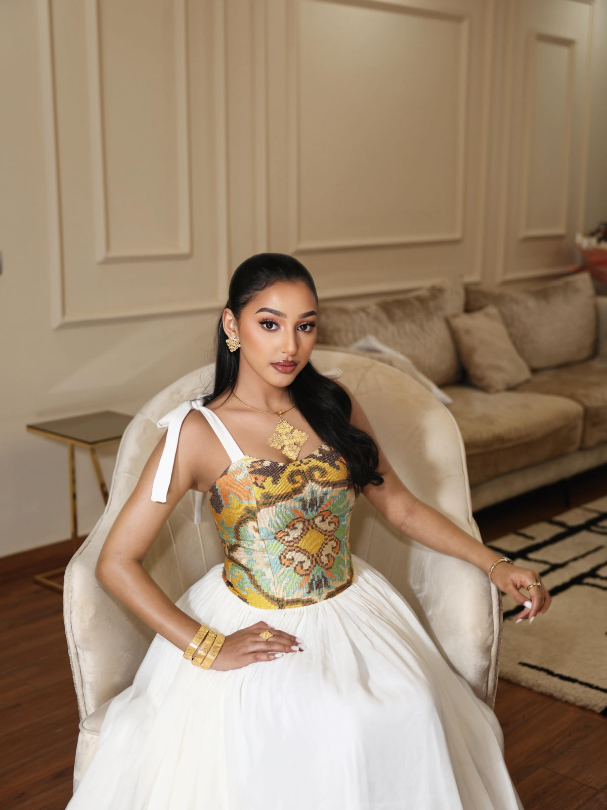 Ethiopia store – Gold Traditional Habesha Dress for Weddings & Celebrations | HabeshaDress.store