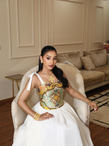 Ethiopia store – Gold Traditional Habesha Dress for Weddings & Celebrations | HabeshaDress.store