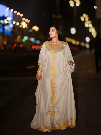 Gold Ethiopian clothing for Formal Cultural Events and Family Celebrations