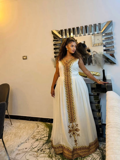 Gold Ethiopia clothes for Engagement Parties and Formal Cultural Events