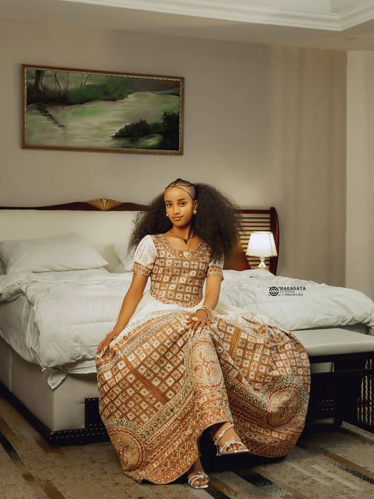 Red Ethiopian national dresses for Timket Celebrations and Church Festivals