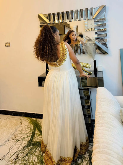 Gold Ethiopia clothes for Engagement Parties and Formal Cultural Events