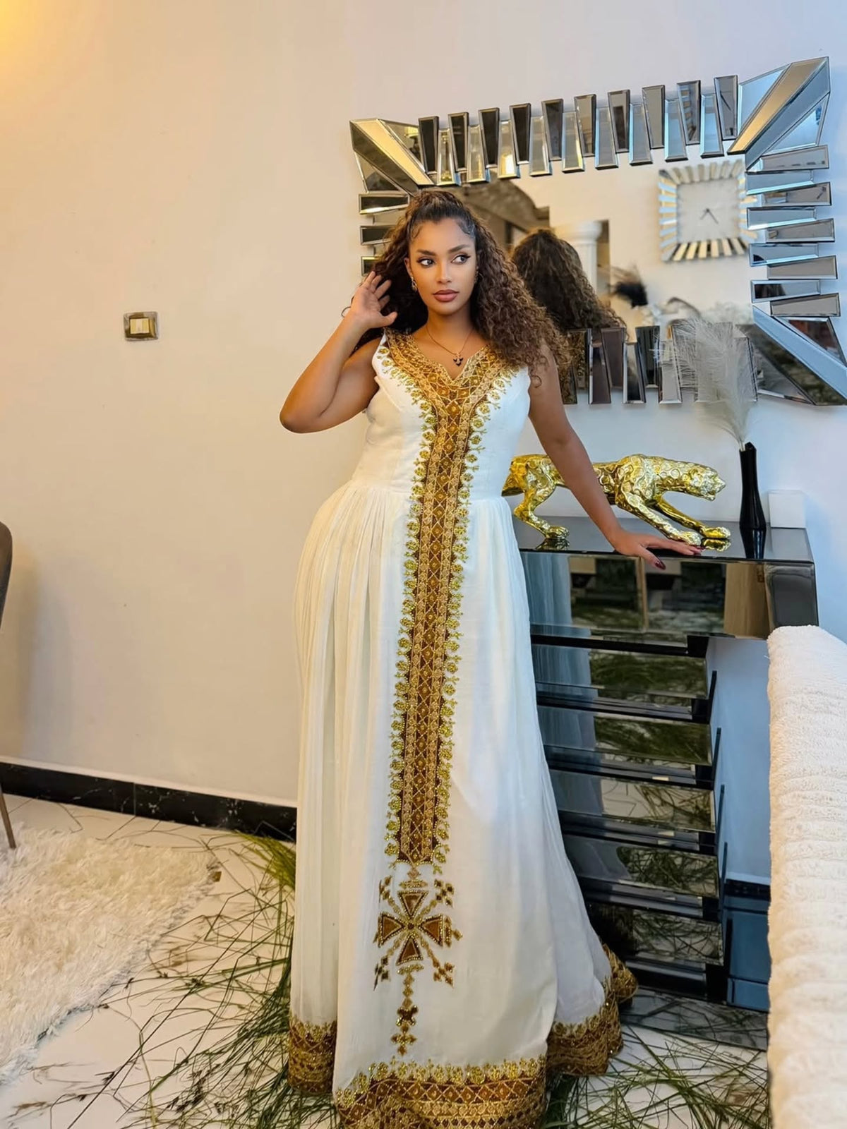 Gold Ethiopia clothes for Engagement Parties and Formal Cultural Events
