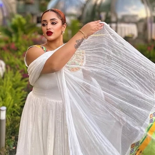 Green Habesha Clothes | Stylish Traditional Ethiopian Dress