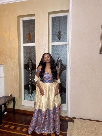 Purple Habesha Libs for Weddings & Celebrations – Elegant Ethiopian Traditional Dress