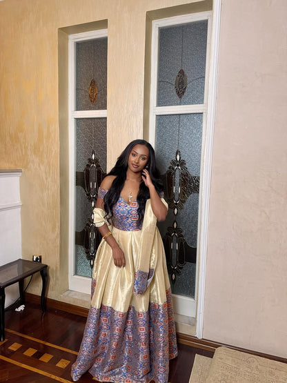 Purple Habesha Libs for Weddings & Celebrations – Elegant Ethiopian Traditional Dress