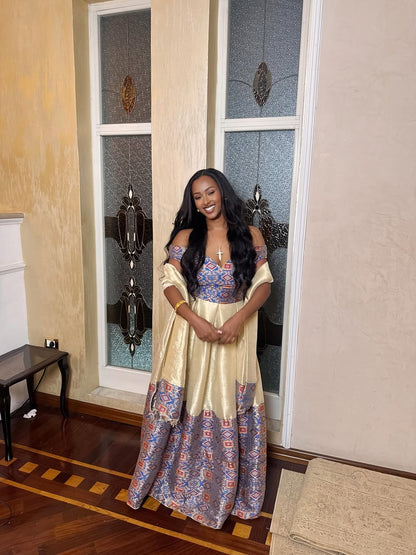 Purple Habesha Libs for Weddings & Celebrations – Elegant Ethiopian Traditional Dress