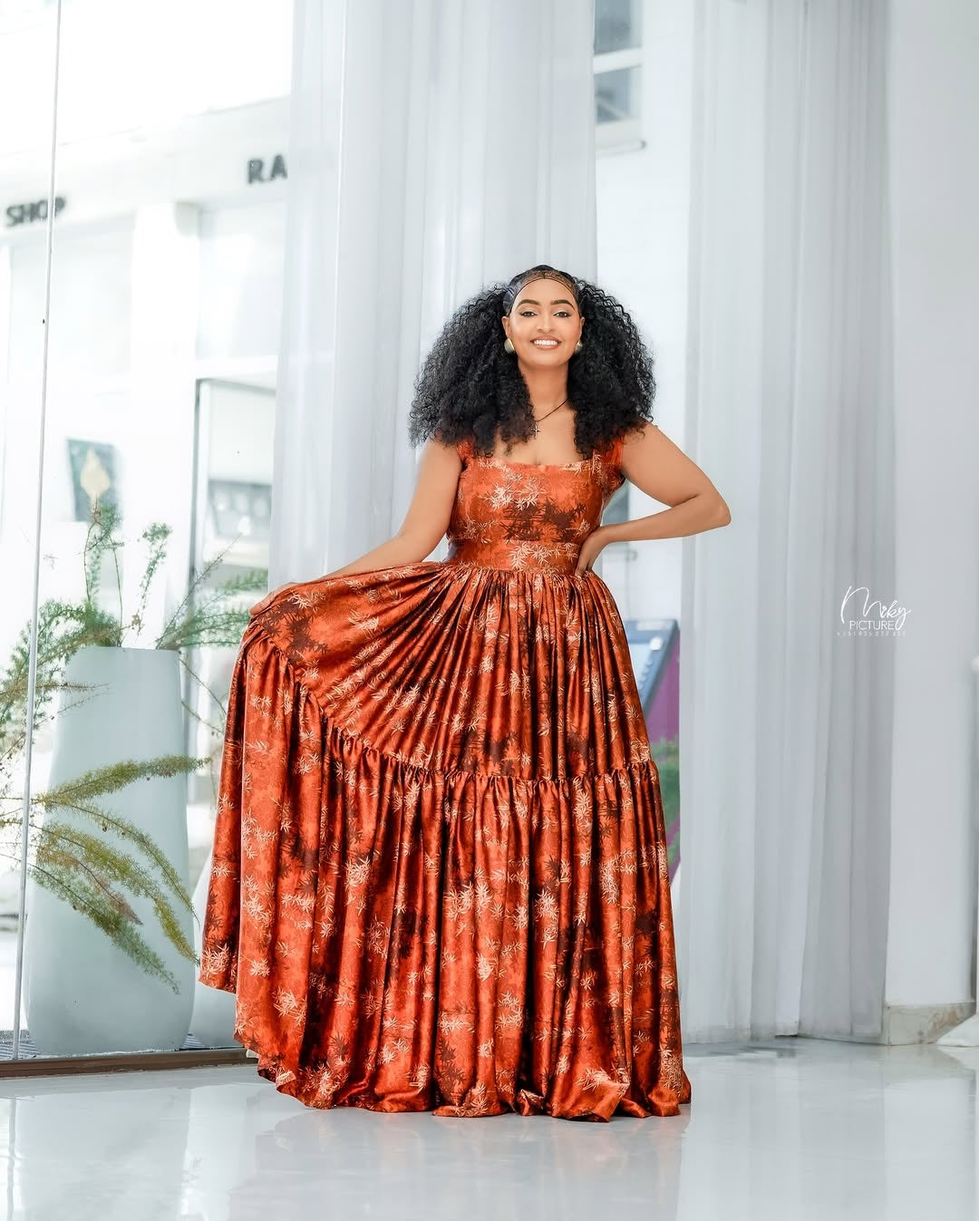 chiffon ethiopian dress Wongel Ethiopian Chiffon Dress L main image 1