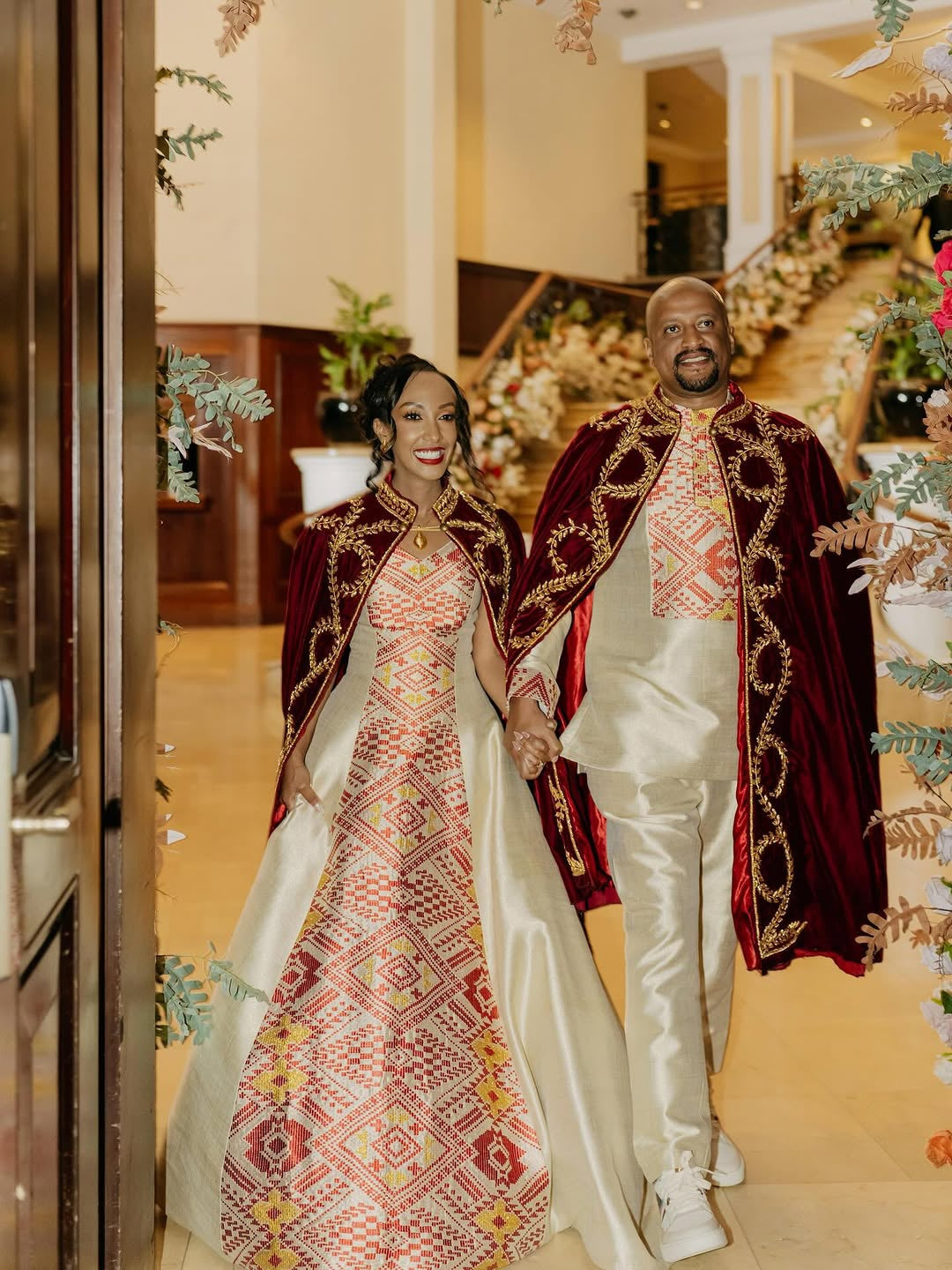 Luxury Habesha Wedding Set with Kaba – Bride & Groom Matching Kemis, Suit & Kaba by Tsehaye Mehari