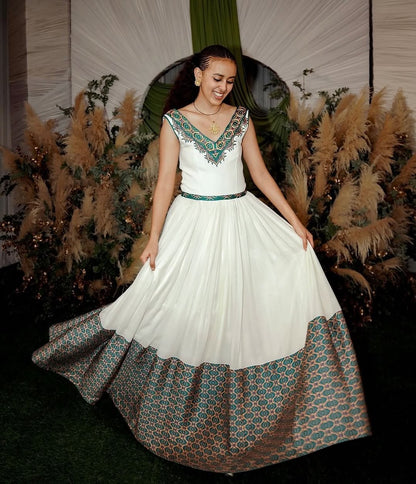 Colorful Modern Habesha Dress – New Style Ethiopian Dress | Premium Habesha Kemis Collection