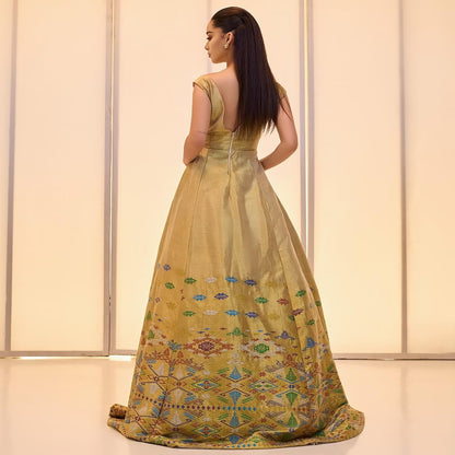 Luxury Gold Habesha Kemis – Ethiopia traditional Wedding Dress by Tsehaye Mehari