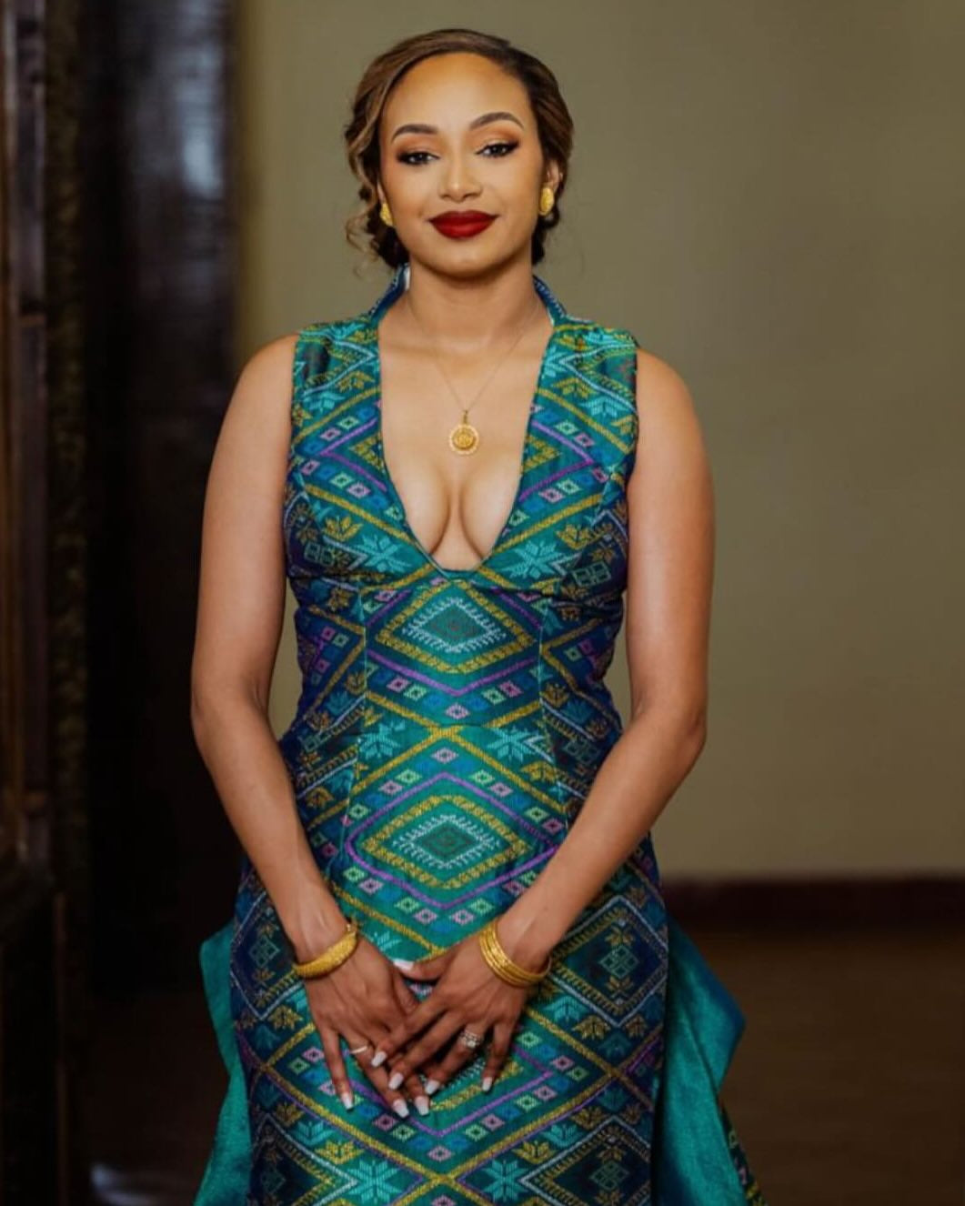Teal Habesha Kemis & Suit Set – Matching Modern Ethiopian Couple’s Attire by Tsehaye Mehari