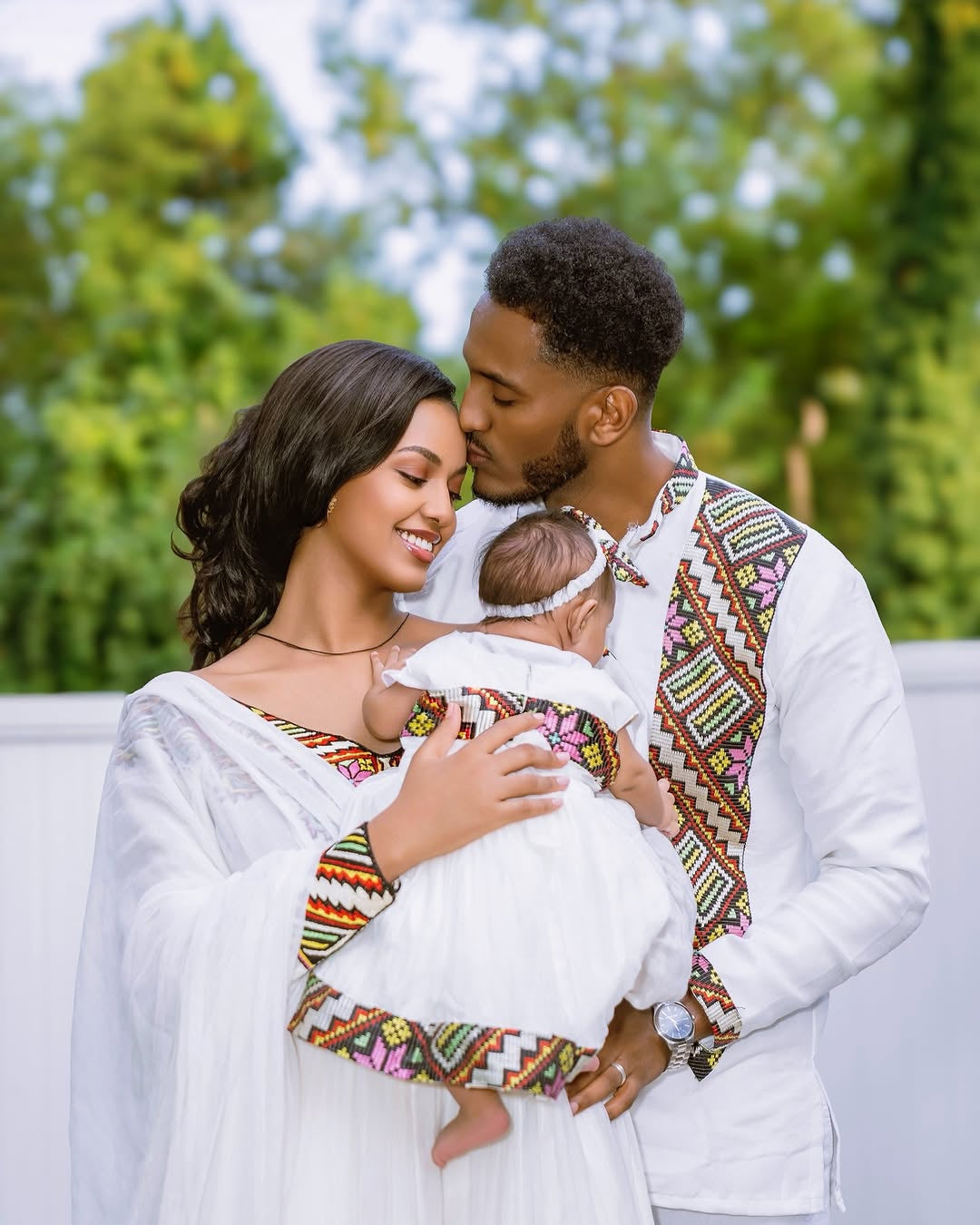 Family Matching Habesha Kemis & Shirt Set -Burgundy & Green elegant Ethiopian Traditional Dress by Tsehaye Mehari