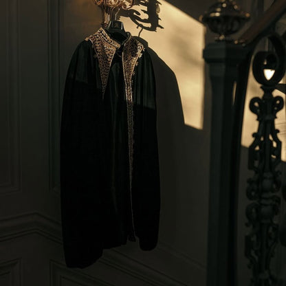 Royal Habesha Couple Set - Black Velvet Capes & White Ethiopian Wedding Gown by Tsehaye Mehari