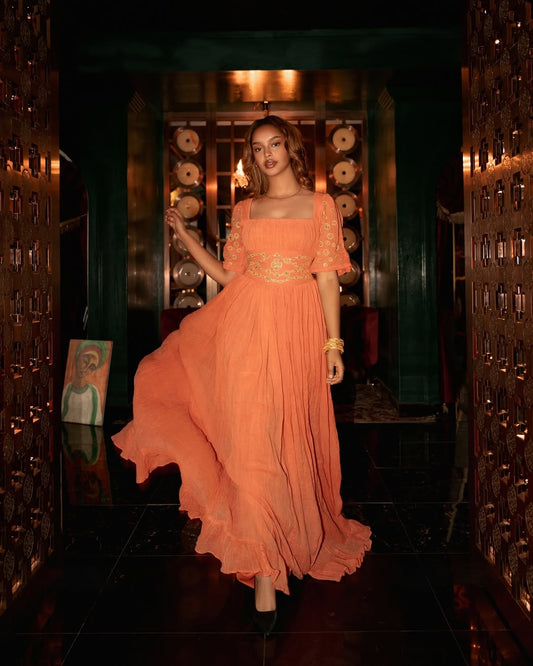 Ivory Traditional Habesha Kemis – Classic Ethiopian Dress with Colorful Handwoven Tilf Embroidery for Cultural Celebrations