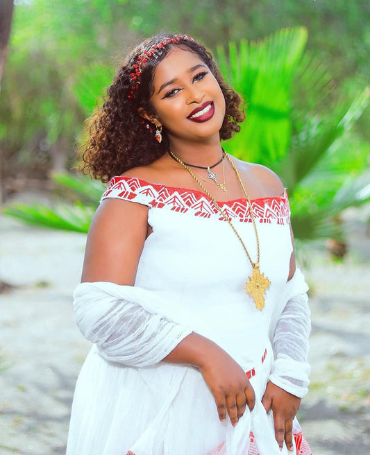 Red Habesha Clothes | Authentic Ethiopian Dress for Diaspora Women