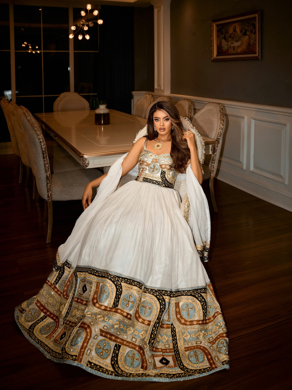 Ethiopian dress for women – Gold Traditional Habesha Dress for special ocassion & Celebrations