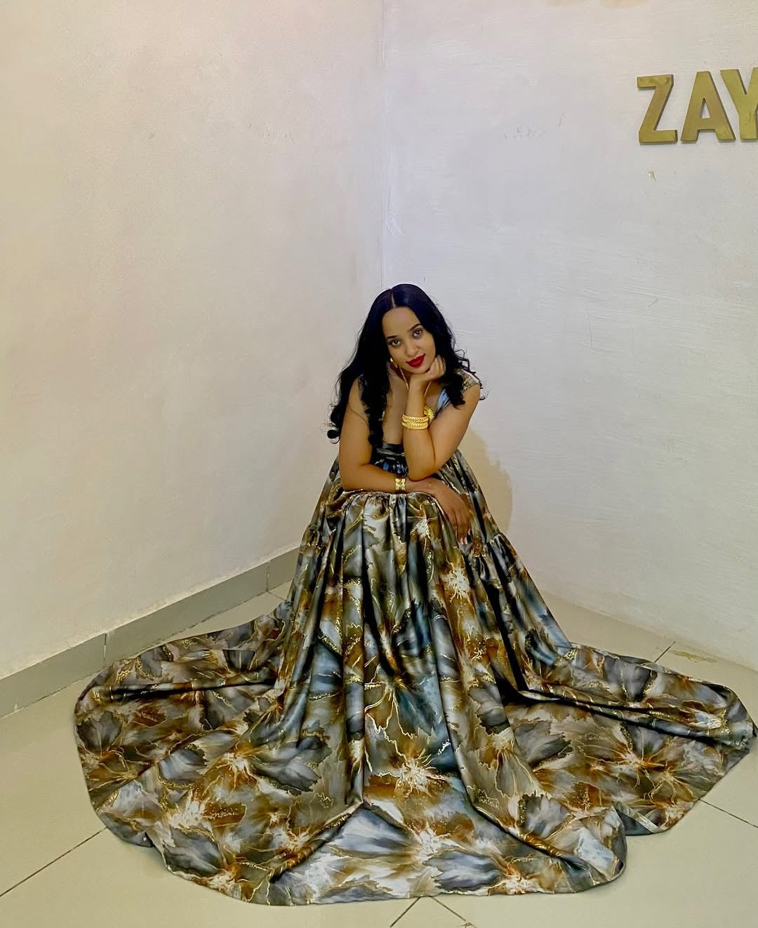 Green Chiffon Habesha – Lightweight Ethiopian Dress with Flowing Silhouette for Weddings and Cultural Celebrations