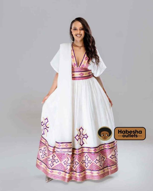 Handwoven Habesha Kemis Classic Ethiopian Zuria Dress